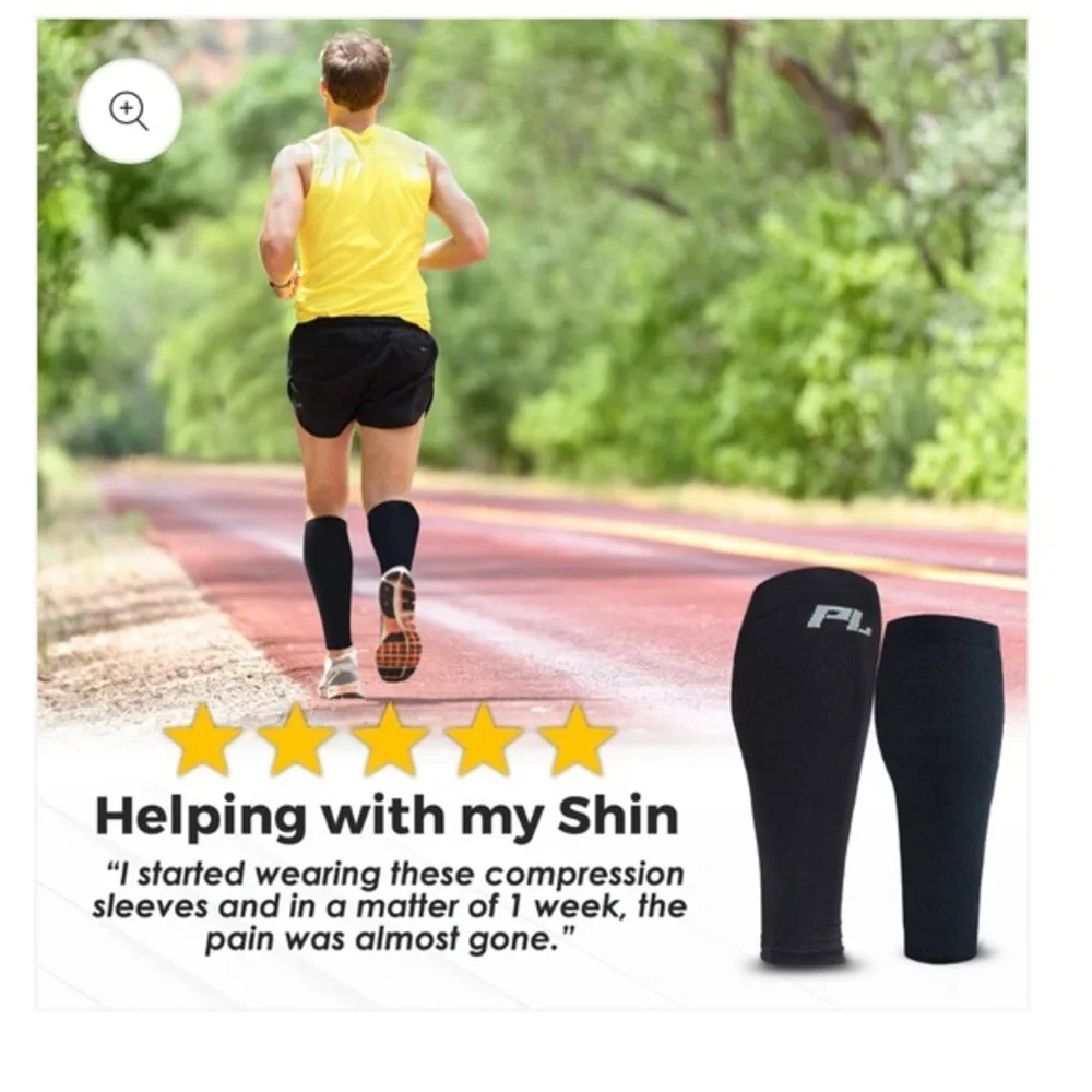 PowerLix unisex Calf Compression Supreme Shin‎ Splint Sleeves sz L/XL new-1 pair